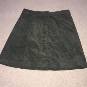 Green corduroy skirt